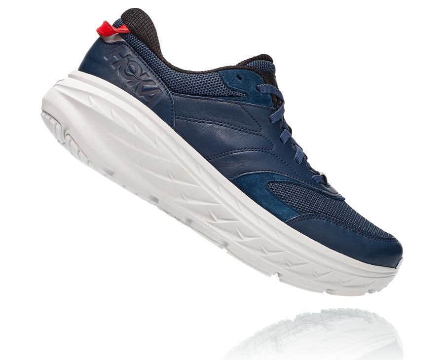 Hoka One One Running Shoes Mens Navy/White - Bondi L - 46358FAPG